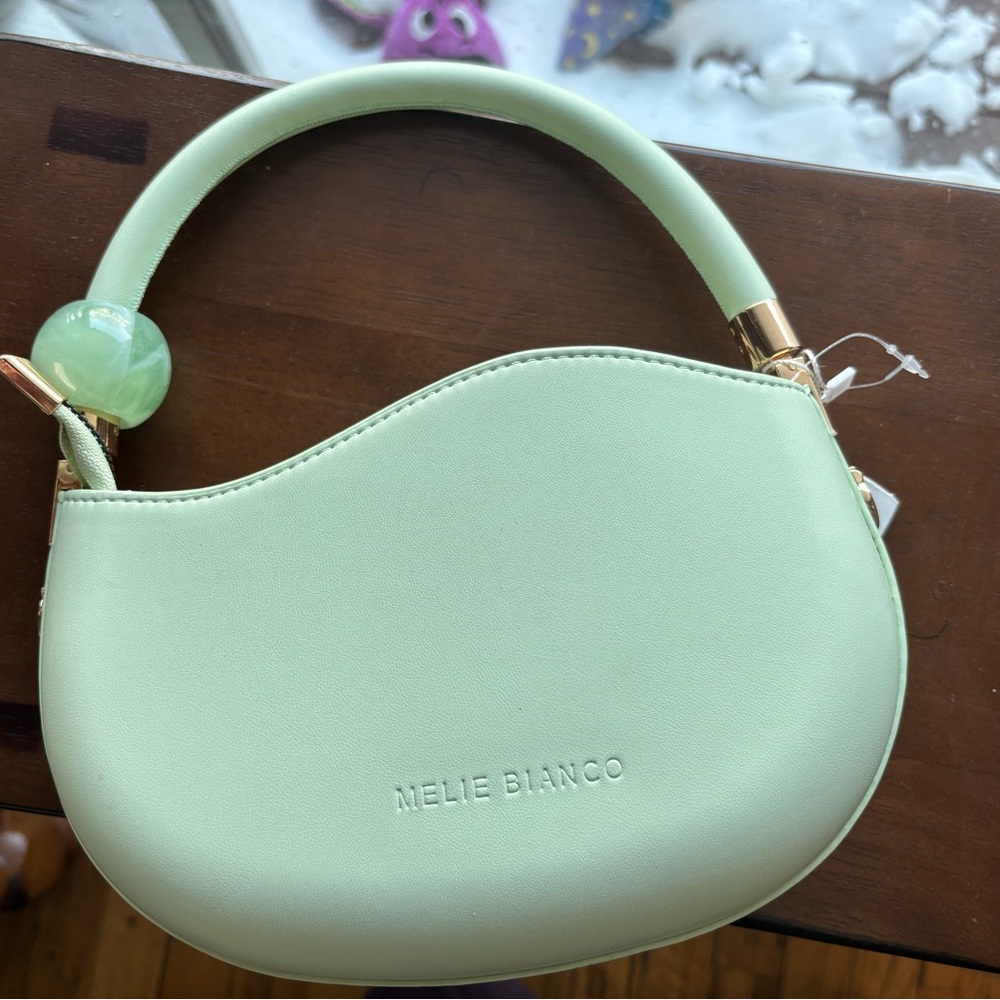 Melie Bianco Jennie small recycled vegan crossbody bag in aqua/mint green NWT